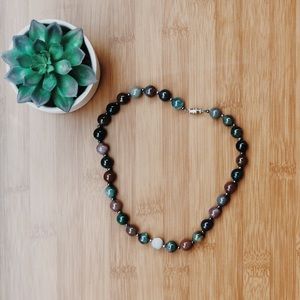 Handmade agate beaded choker (15 inches)